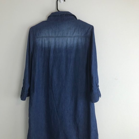 ICY Fashion Denim Style Button Down Tunic Top - Picture 2 of 5